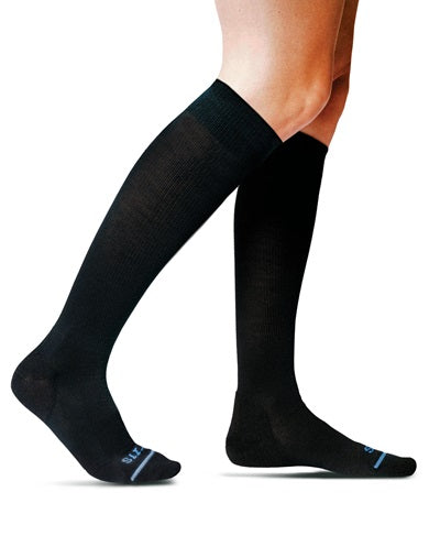 Fits Unisex Black 20-30 mmHg Knee High Compression Socks