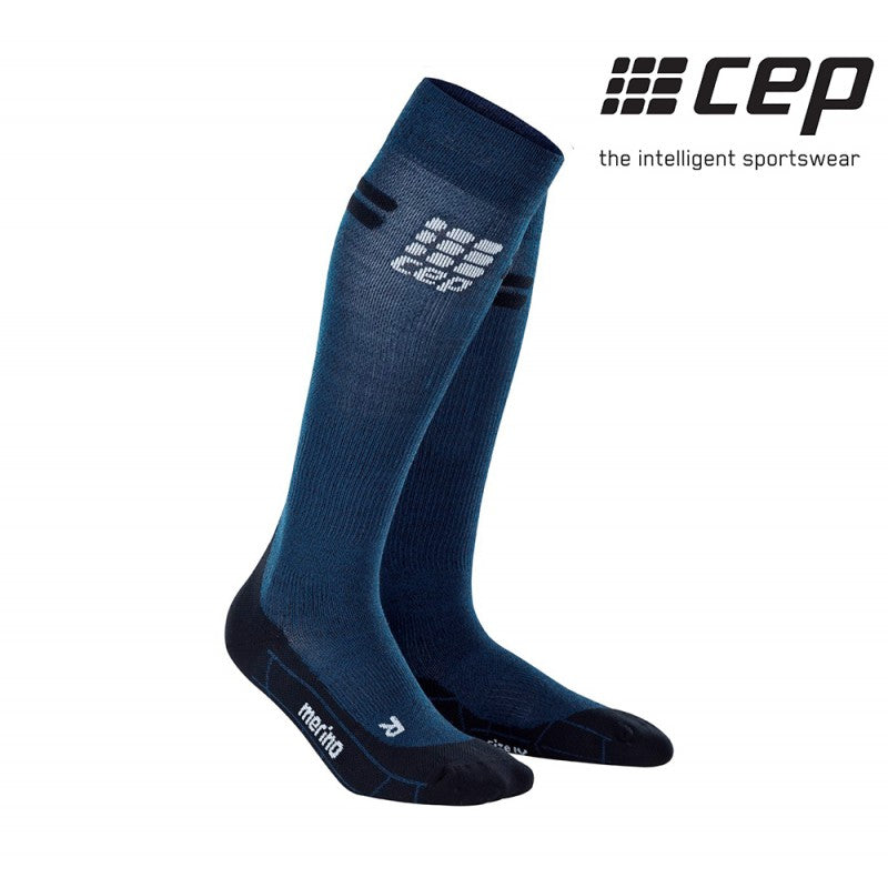 Women CEP Light Outdoor Merino 20-30 mmHg Navy/Black Compression socks